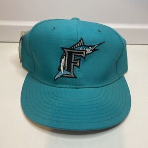 Vtg Florida Marlins New Era Fitted Hat Sz 6 5/8 Teal 59FIFTY MLB Wool USA